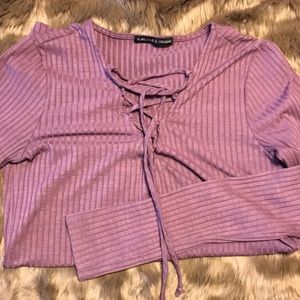 Purple lace up top